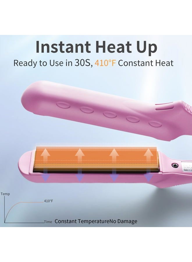 Lovani Mini Flat Iron, Dual Voltage Travel Hair Straightener, Tourmaline Ceramic Small Flat Irons for Short Hair/Bangs (Pink, 0.5 Inch, SleekMini) - Image 2