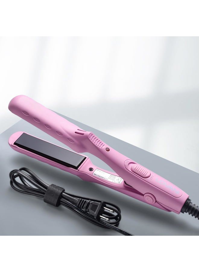 Lovani Mini Flat Iron, Dual Voltage Travel Hair Straightener, Tourmaline Ceramic Small Flat Irons for Short Hair/Bangs (Pink, 0.5 Inch, SleekMini) - Image 4