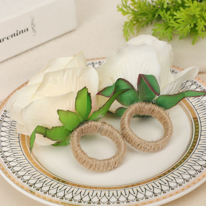 2Pcs Flower Shaped Napkin Buckles Decorative Napkin Tableware Accessories - Image 4