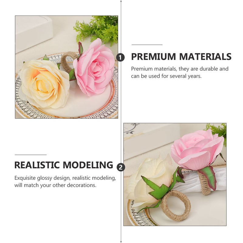 2Pcs Flower Shaped Napkin Buckles Decorative Napkin Tableware Accessories - Image 5