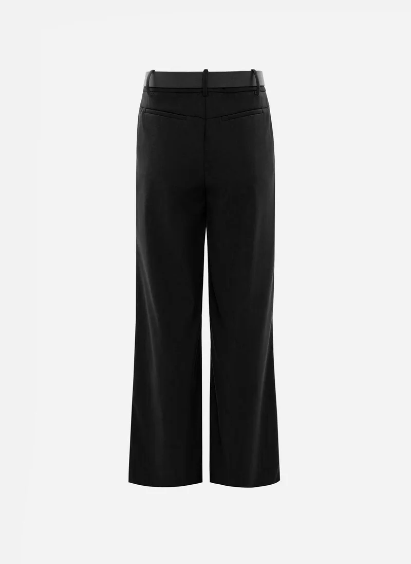Lichi  Loose trousers with waist pleats and eco-leather belt for Women | Best Price UAE
