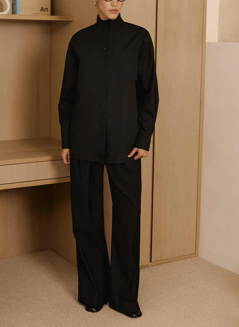 Lichi  Loose trousers with waist pleats and eco-leather belt for Women | Best Price UAE
