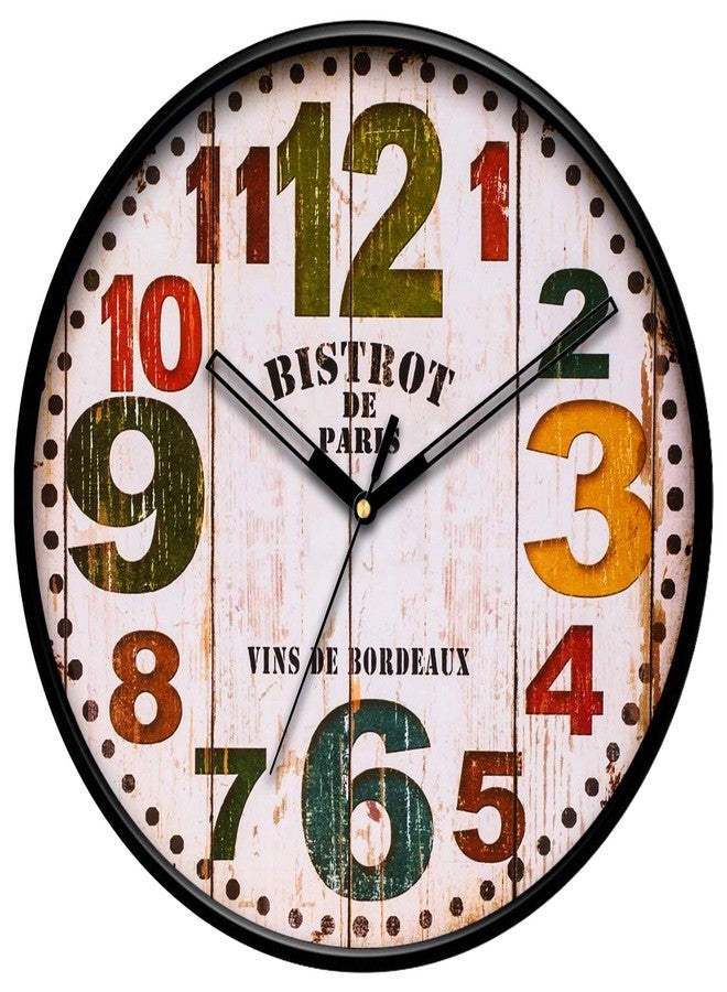 IIK COLLECTION Plastic Designer Analogue Sweep Silent (No Tic-Tic Sound) Quartz Movement Round Wall Clock for Home, Wall Clock for Living Room, Bedroom, (12 X 12-inch, 30 cm x 30 cm x 6 cm) - Image 1