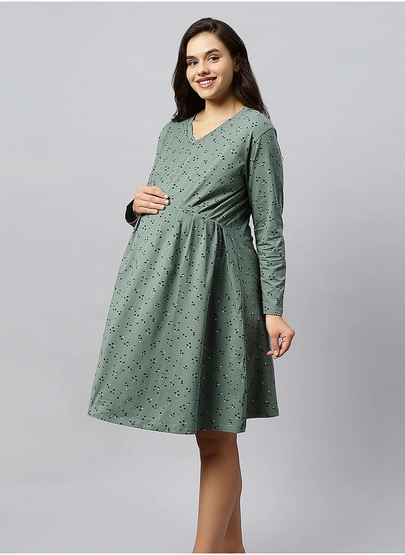 TUMMY ORGANIC MATERNITY FULL SLEEVES DRESS