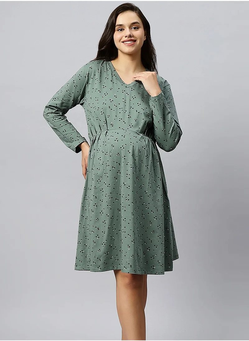 TUMMY ORGANIC MATERNITY FULL SLEEVES DRESS