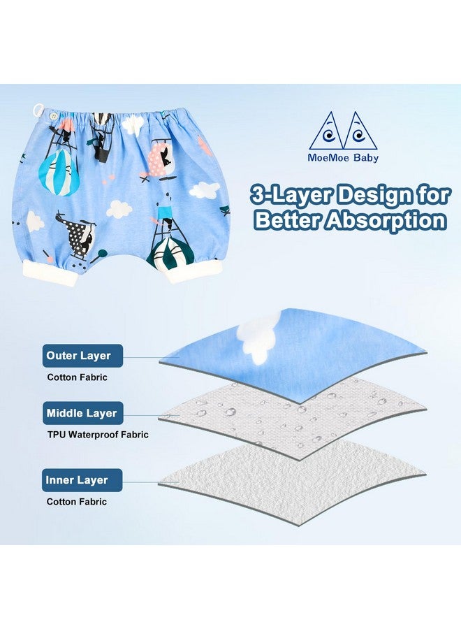 MOEMOE BABY MOEMOE BABY Leakproof Bedwetting Diaper Pants Absorbent Overnight Diaper Short for Boys and Girls 2 Packs Blue  - Image 1
