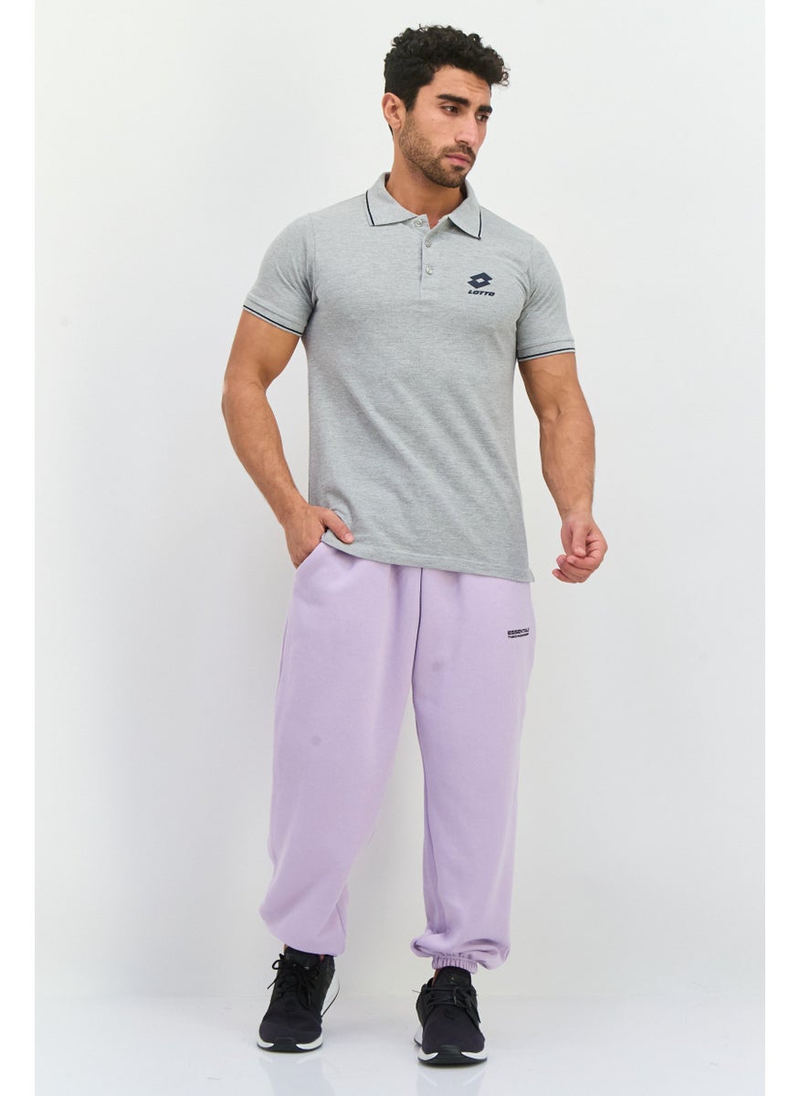 LOTTO Men Sportswear Fit Short Sleeves Outdoor Polo Shirt, Grey  - Image 4