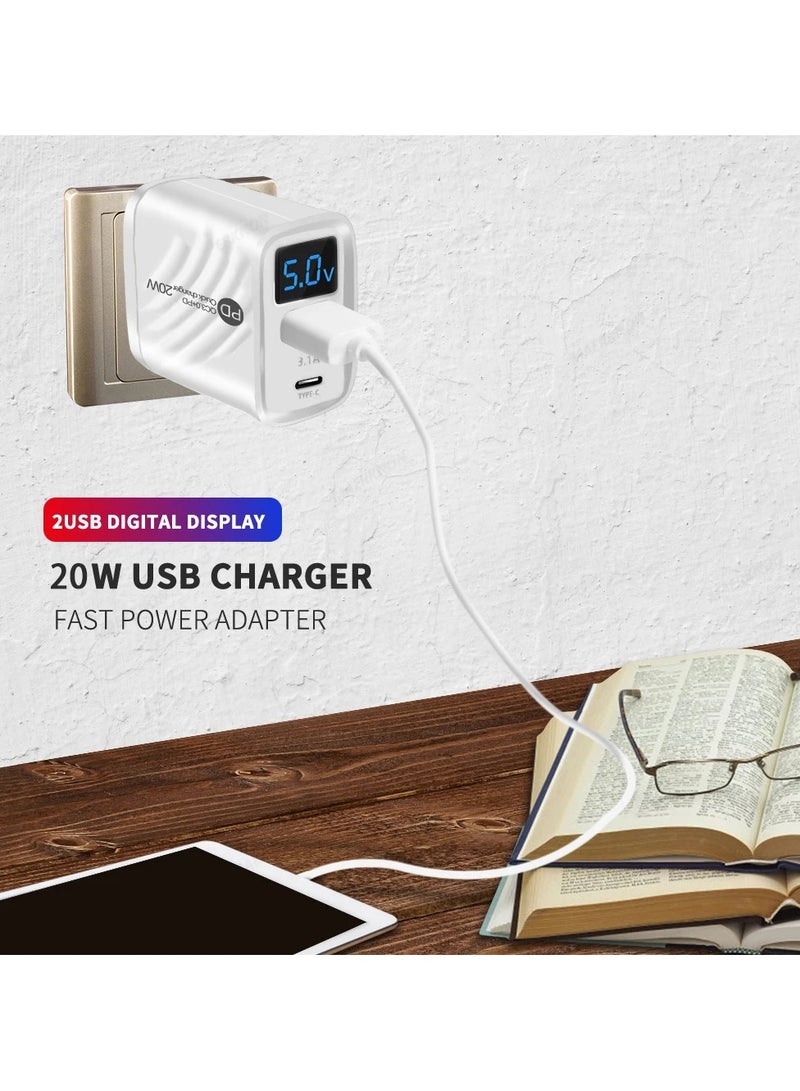 USB Type C Charger 20W PD Fast Charging Digital Display Phone Charge Adapter For iPhone Samsung Xiaomi Quick Charge Wall Charger  - Image 4