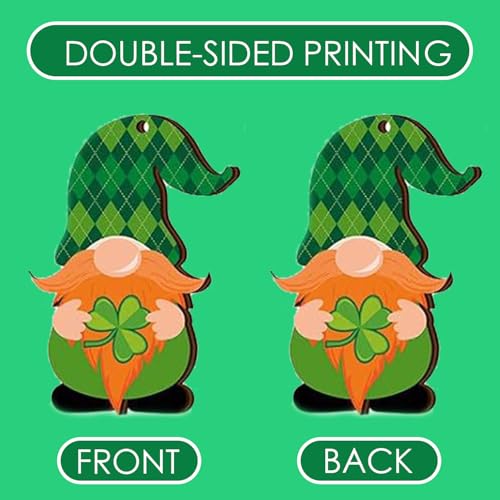 EASHOPBAL St. Patrick's Day Ornaments for Tree Wood, Both-Sided Printing Christmas Tree Decorations Hanging Ornaments for Holiday Home Indoor Outdoor Decorations - Image 3
