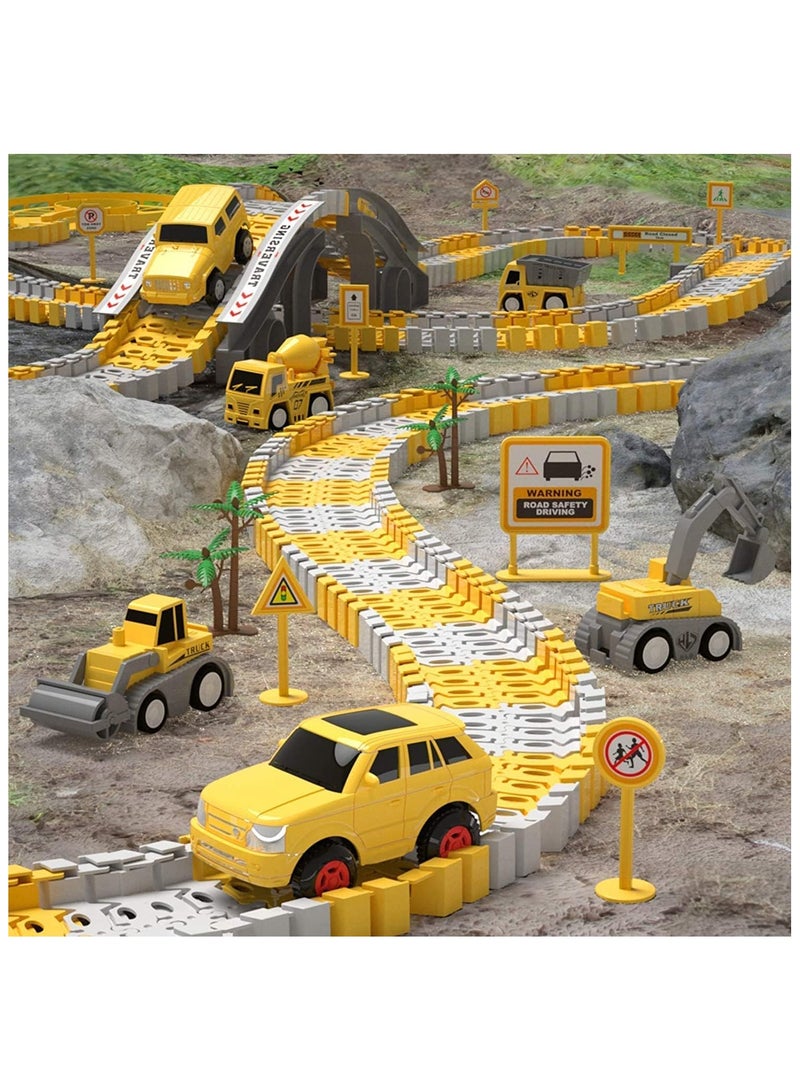 255PCS Construction Race Tracks for Kids Boys Toys, Track Series，Flexible Train Track Toy Set for 3 4 5 6 Year Old Boys Girls Kids，Urban Landscape Road Racing Game   Birthday   Gift - Image 3