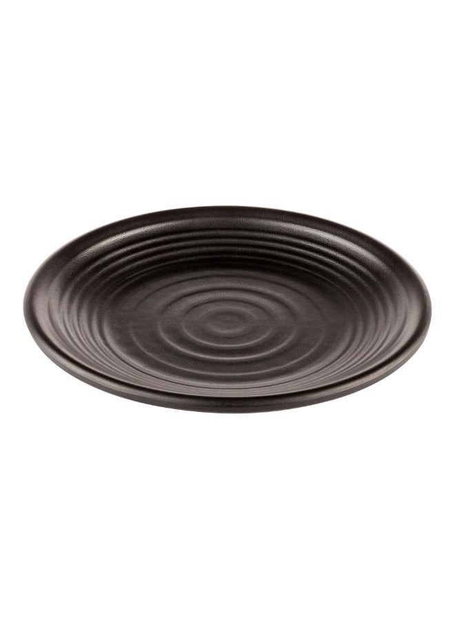 Restaurantware Voga 12 x 12 x 1.2 Inch Serving Plates, 10 Round Dinner Plates - Premium, Mimics The Look Of Black Stone, Black Melamine Serving Platters, Serve Hot Or Cold Food, For All Occasions  - Image 1