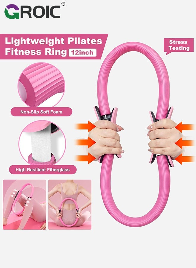 Nariele 14Pcs Pilates Ring and Ball Set, Pilates Ring Set for Women, Workout Equipment Set for Home with 12'' Magic Circle, Mini Ball, Resistance Bands, Hip Thrust Belt for Legs Arms and Thighs - Image 2