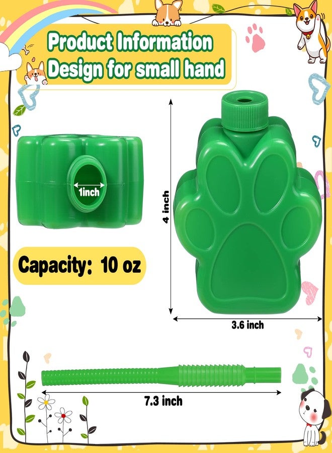 Sratte 24 Pieces 10 oz Dog Paw Cups for Kids with Straw and Lid Dog Birthday Party Supplies Decorations, Plastic Paw Print Puppy Drinking Cup Bulk for Puppy Theme Party Favors - Image 2