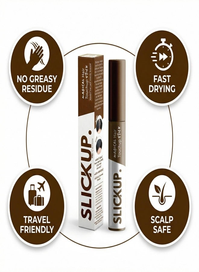 SLICKUP Hair Touch Up Stick Temporary Color, Gray Hair Coverage, Hair Colour Stick, White Hair Coverage, Hair Mascara, Beard & Root Touch Up (Brown) - Image 4