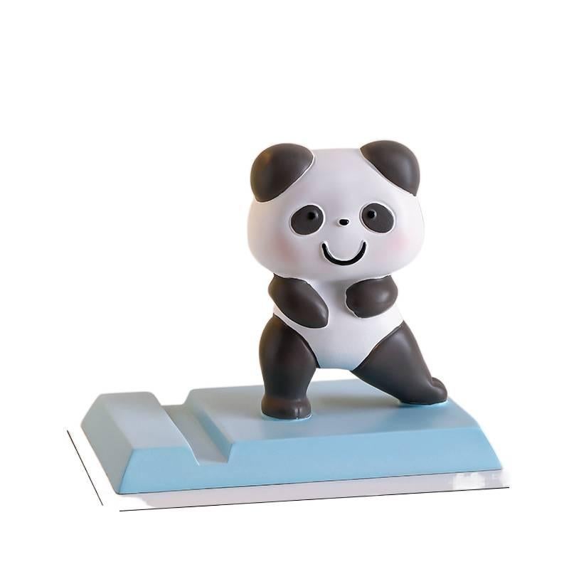 Phone Holder Creative Panda Resin for Universal Fit Black for Outdoor Use - Image 1