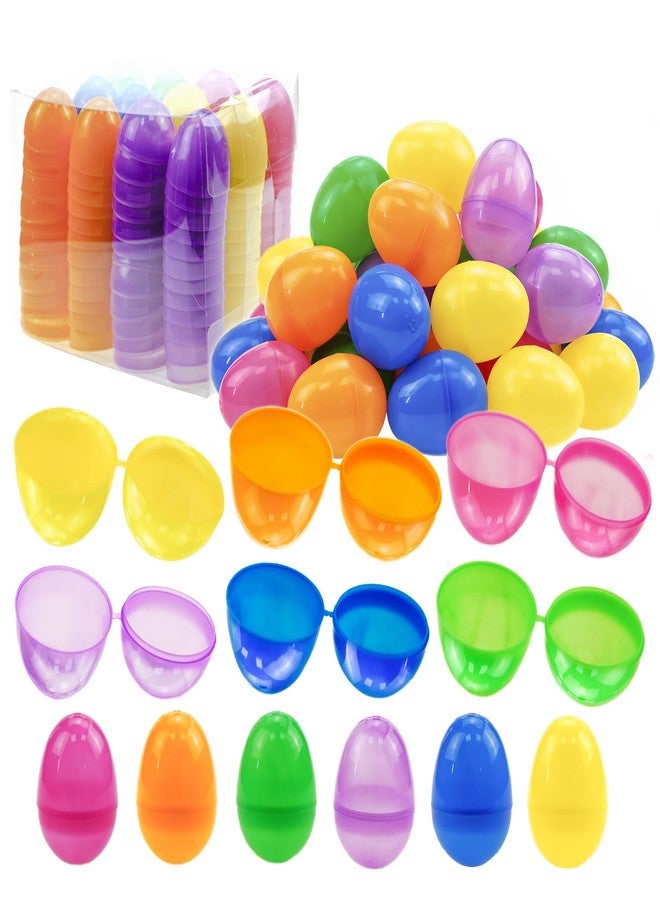 DearSun 72pcs Easter Eggs, 2.3" Fillable Pastel Colors Plastic Easter Eggs Empty for Easter Hunting, Easter Basket Stuffers, Party Favor, Classroom Prize Supplies - Image 1