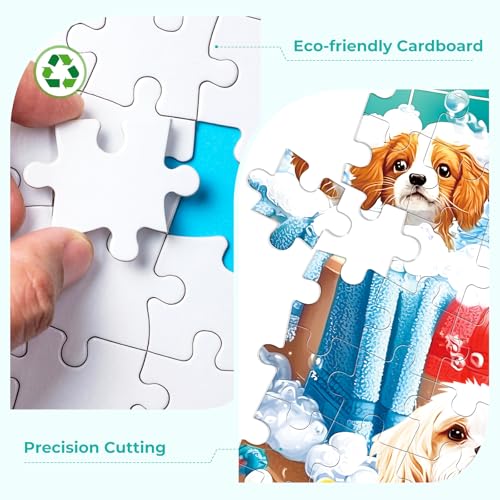 Nitktaia 300 Pieces Puzzles for AdultsBath Puppy Puzzle for AdultsLarge Puzzle Piece for SeniorsCute Dogs Themed Jigsaw Puzzles for Kids Ages 810Puzzles for Family Game Nights 205 x 15 in - Image 5