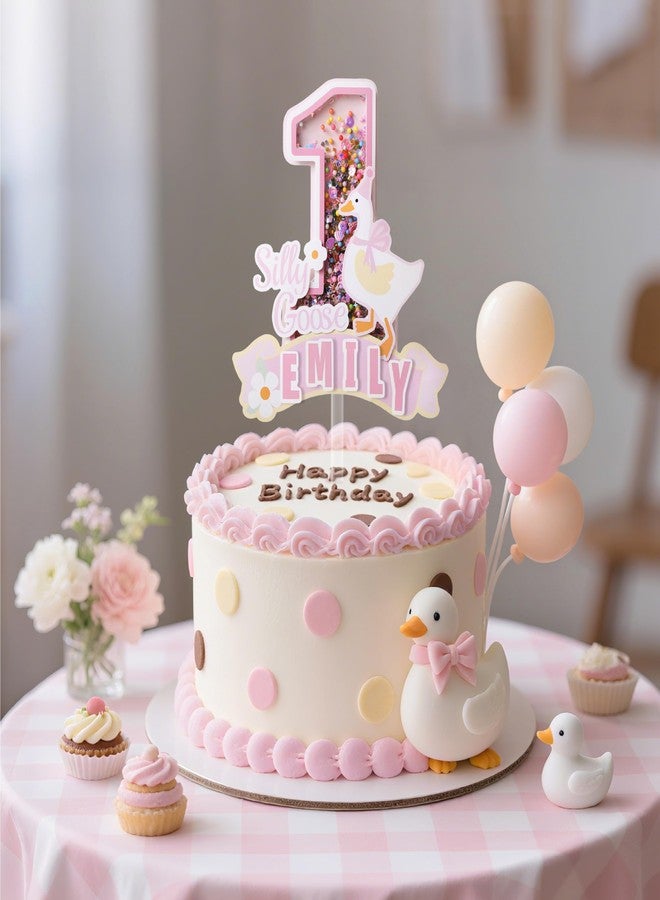 كوكو لاند زينة كعكة عيد الميلاد الأول من كوكولاند - أوزة مرحة ورقم 1 ثلاثي الأبعاد لامع مع ديكور يمكنك صنعه بنفسك لمستلزمات الحفلات - Image 3