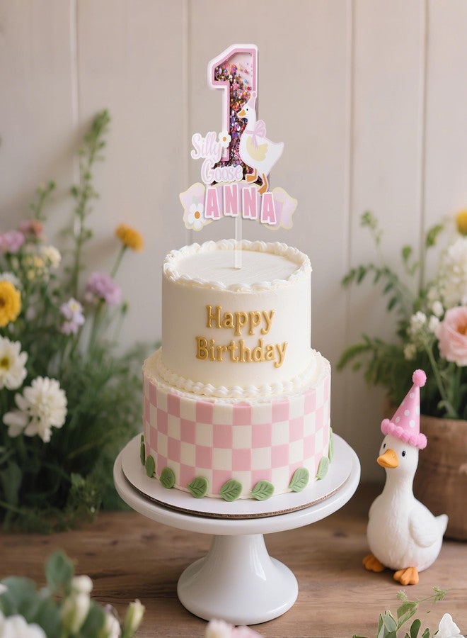 كوكو لاند زينة كعكة عيد الميلاد الأول من كوكولاند - أوزة مرحة ورقم 1 ثلاثي الأبعاد لامع مع ديكور يمكنك صنعه بنفسك لمستلزمات الحفلات - Image 4