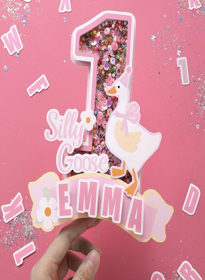 كوكو لاند زينة كعكة عيد الميلاد الأول من كوكولاند - أوزة مرحة ورقم 1 ثلاثي الأبعاد لامع مع ديكور يمكنك صنعه بنفسك لمستلزمات الحفلات - Image 5