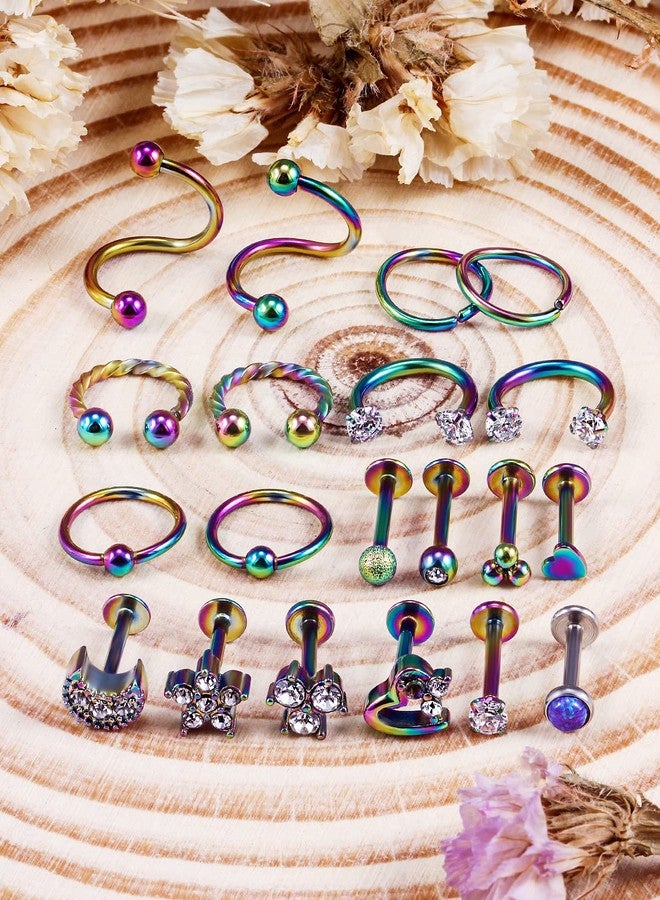 Cisyozi 16G Lip Labret Medusa Monroe Ring Stud Piercing Jewelry for Women 16 Gauge Stainless Surgical Steel Horseshoe Tragus Helix Cartilage Earring Hoop Stud Piercings Jewelry Women Men Rainbrow 8mm - Image 2