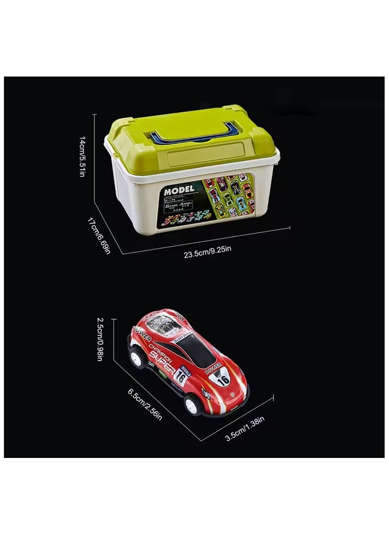 null - Pull Back Cars with Storage Box, 30pcs Racing Cars, Colorful Toy Car with Different Patterns, Made of Aluminum Alloy, Suitable for Boys and Girls of All Ages - Image 1