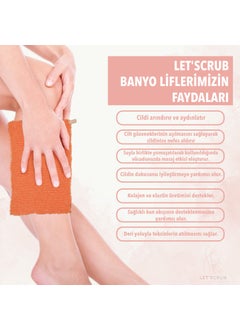 LET'SCRUB Blue-Yellow-Orange-Green Bath Loofah Suitable for All Skin Types - For Women and Men 50X40 cm  - Image 3