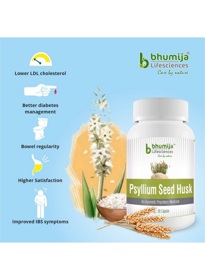 Bhumija Lifesciences Psyllium Husk Capsules (Isabgol) 60 Capsules Each | Natural Ingredients | For Cholesterol, Blood Sugar, Constipation  - Image 4