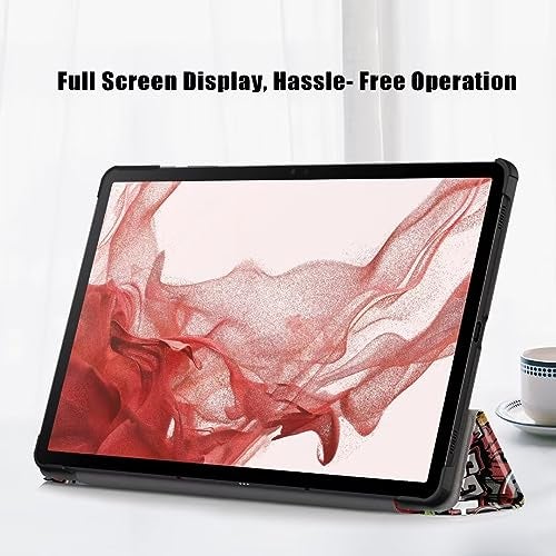 ProElite Cover for Samsung Galaxy Tab S9 FE+/S9 Plus/S10+ 12.4 inch Case, Smart Trifold Flip case Cover for Galaxy Tab S9 FE Plus/S9 Plus/S10+ 12.4 inch Support S Pen Magnetic Attachment, Hippy - Image 3