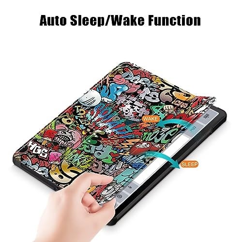 ProElite Cover for Samsung Galaxy Tab S9 FE+/S9 Plus/S10+ 12.4 inch Case, Smart Trifold Flip case Cover for Galaxy Tab S9 FE Plus/S9 Plus/S10+ 12.4 inch Support S Pen Magnetic Attachment, Hippy - Image 5