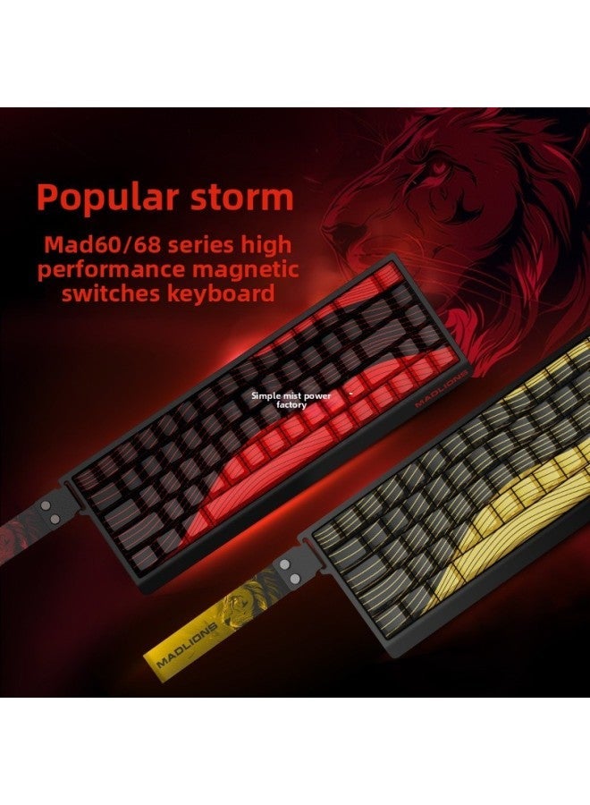 MAD60/68 HE Mad68pro Electric Magnetic Axis Keyboard 61/68 Key Mad60 Game Dedicated Wired Keyboard-Color:Mad 68 Pro Black All-aluminum Shell, Bottom-sealed Magnetic Silver Shaft, Side Engraving [ready In Stock] - Image 2