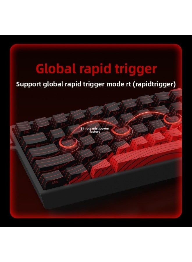 MAD60/68 HE Mad68pro Electric Magnetic Axis Keyboard 61/68 Key Mad60 Game Dedicated Wired Keyboard-Color:Mad 68 Pro Black All-aluminum Shell, Bottom-sealed Magnetic Silver Shaft, Side Engraving [ready In Stock] - Image 3