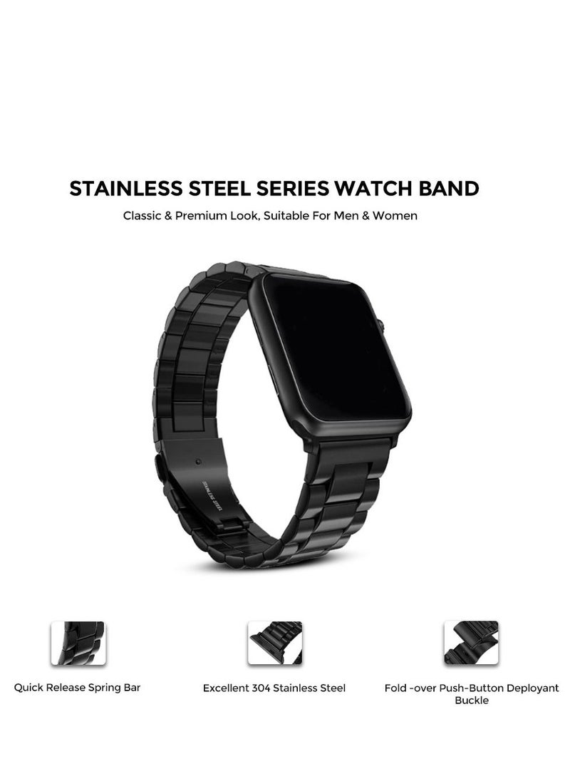 ELTRAZONE Stainless Steel Strap for iWatch 49mm 46mm 45mm 44mm 42mm – Black Metal Replacement Band for Apple Watch Ultra 3 | Ultra 2 | Ultra | Series 10 9 8 7 SE 6 5 4 3 2 1 – Durable, Adjustable, and Sleek Design - Image 4