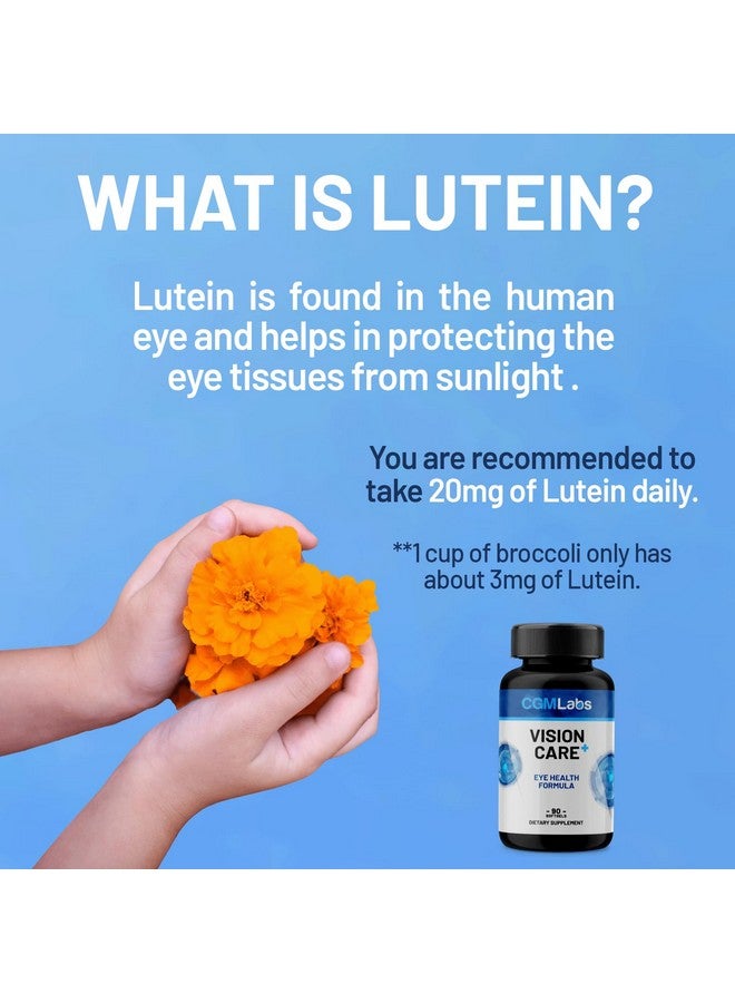CGMLABS Vison Care Plus - Complete Dietary Supplement for Your Vision- Lutein 20mg, Zeaxanthin, Vitamin A, Bilberry Extract - 90 Softgels by CGM Labs - Image 3