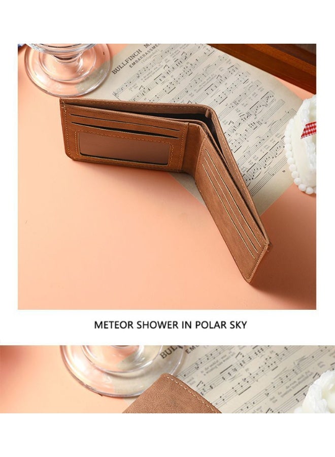 New short wallet for men, brown color  - Image 2