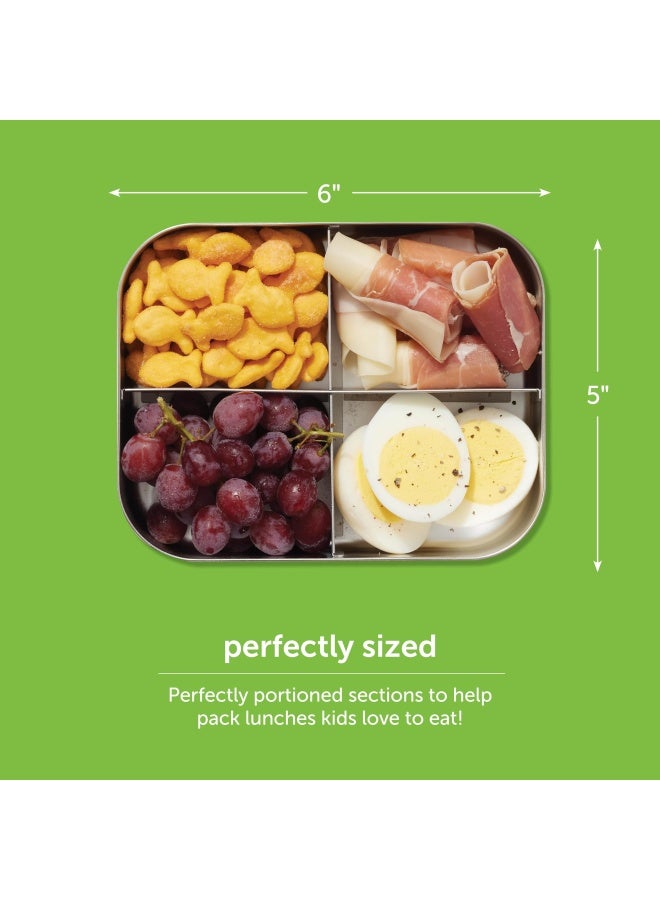 LunchBots Medium Uno Stainless Steel Sandwich Container  Open Design for Wraps  Salads or a Small Meal  EcoFriendly  Dishwasher Safe and BPAFree  Aqua Dots - Image 4