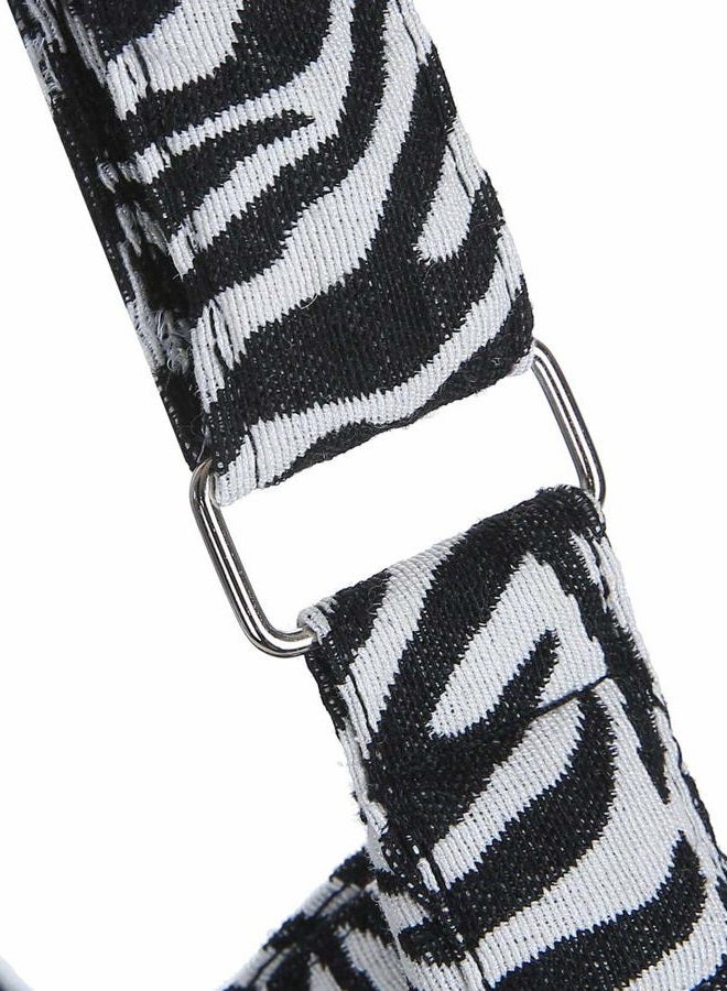 Covelin Women's Retro Large Size Canvas Shoulder Bag Hobo Crossbody Handbag Casual Tote Zebra White - Image 5