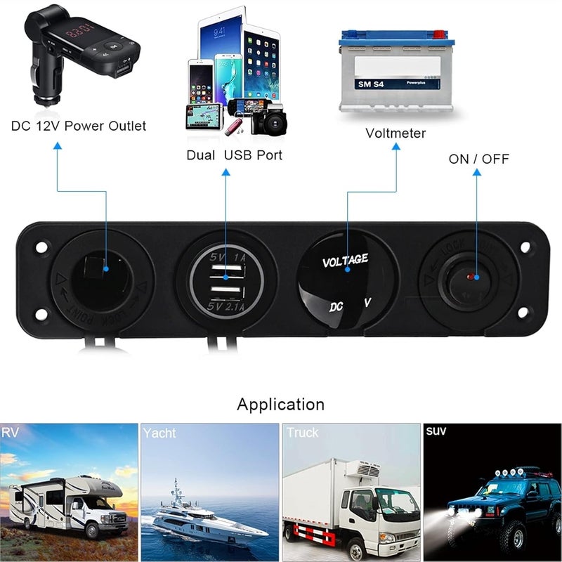 Wivplex Herorider Dual USB Car Charger Panel - Image 5