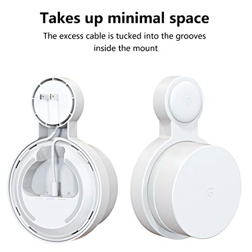 Pefecon Outlet Wall Mount for Google WiFi AC1200, Cable Management & Space Saving, Easy to Move, Wall mount holder for Google WiFi(2020 model-Round Plug)(3 Pack) - Image 3