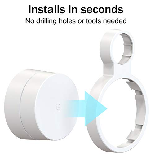Pefecon Outlet Wall Mount for Google WiFi AC1200, Cable Management & Space Saving, Easy to Move, Wall mount holder for Google WiFi(2020 model-Round Plug)(3 Pack) - Image 5
