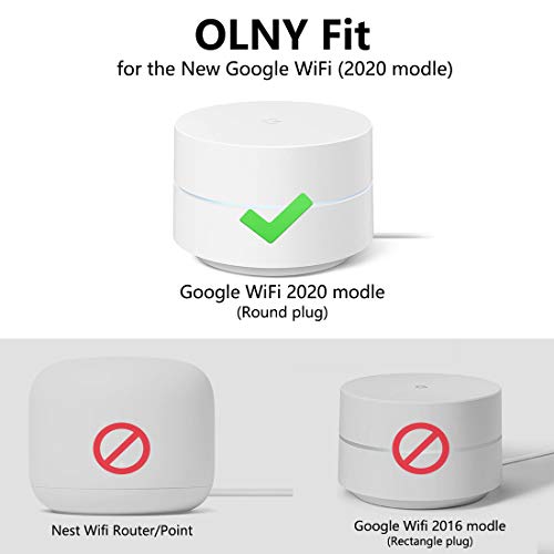 Pefecon Outlet Wall Mount for Google WiFi AC1200, Cable Management & Space Saving, Easy to Move, Wall mount holder for Google WiFi(2020 model-Round Plug)(3 Pack) - Image 4