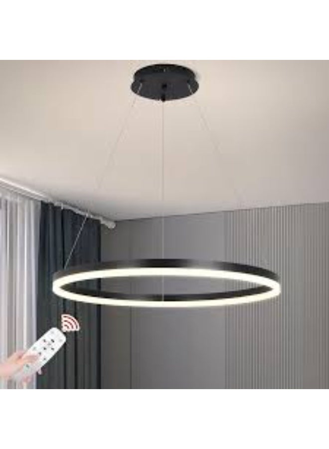 المفتاحة مصباح LED دائري حديث معلق لغرفة الطعام، مصباح سقف معلق قابل للتعديل، ثريا حلقية موفرة للطاقة لغرفة المعيشة أو المكتب أو المطبخ - تصميم أنيق وبسيط - Image 1