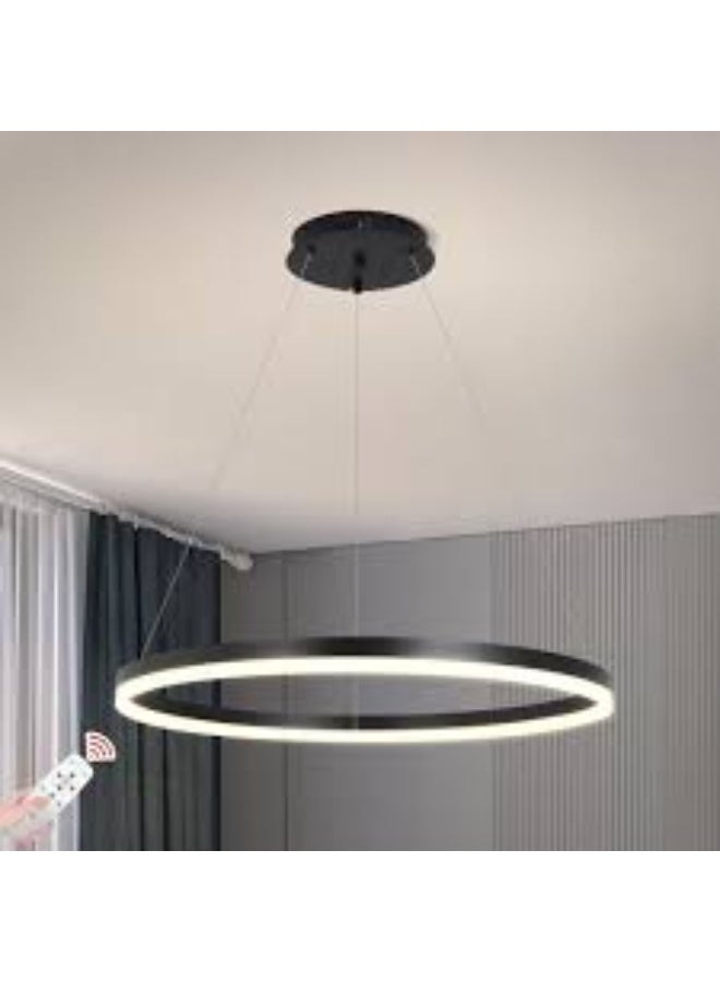 المفتاحة مصباح LED دائري حديث معلق لغرفة الطعام، مصباح سقف معلق قابل للتعديل، ثريا حلقية موفرة للطاقة لغرفة المعيشة أو المكتب أو المطبخ - تصميم أنيق وبسيط - Image 2