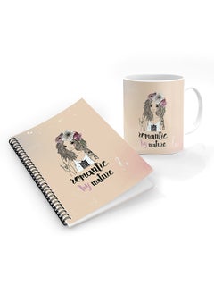 Stylizedd Designer Printed Coffee Mug + A5 Spiral Notebook Memo Notepad Journal Personalised Combo Gift Set Romantic by Nature 