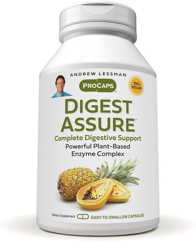 ANDREW LESSMAN Digest Assure 360 Capsules  Comprehensive Blend of Powerful Natural Enzymes to Support and Enhance Digestive Health VegetarianSourced Enzymes Small Easy to Swallow Capsules - Image 1