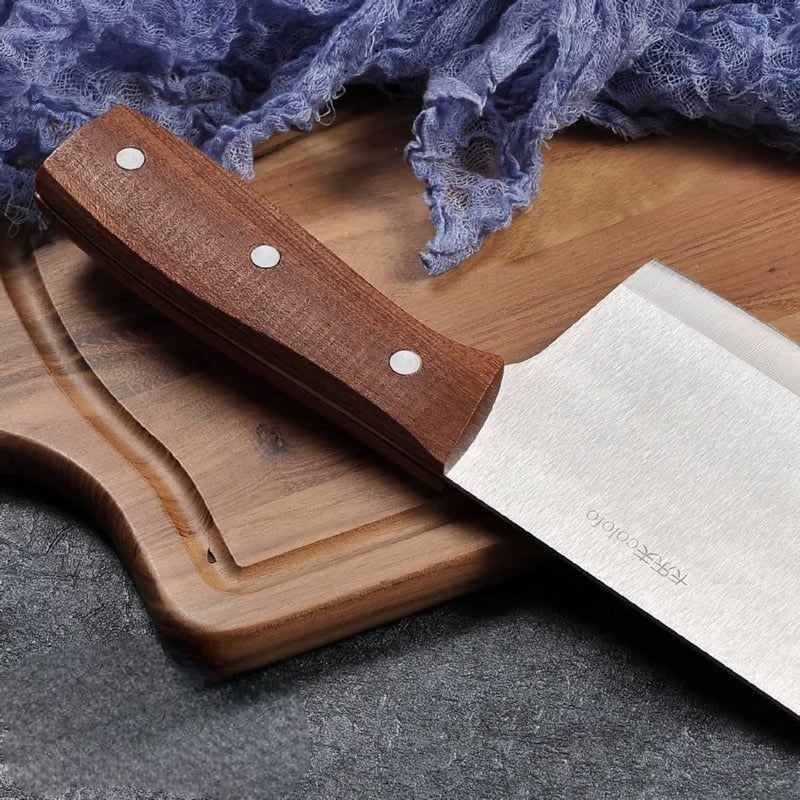 NAIDEV Carbon Stainless Steel Ultra Sharp Cleaver Kitchen Knife Meat Slicing Knife Meat Trimming Knife Meat Preparation Knife Meat Carving Tools Meat Cleaver Kitchen Knife Chicken Cutting KnifeG - Image 4
