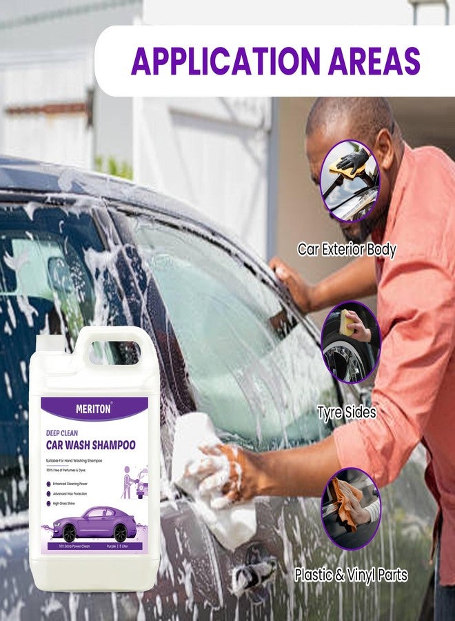 Meriton Deep Cleaning Car Wash Shampoo - 5 Litre | Safe On Paint | pH Neutral | Advanced Wax Protection | Remove Tough Dirt | High Gloss Shine - Image 3