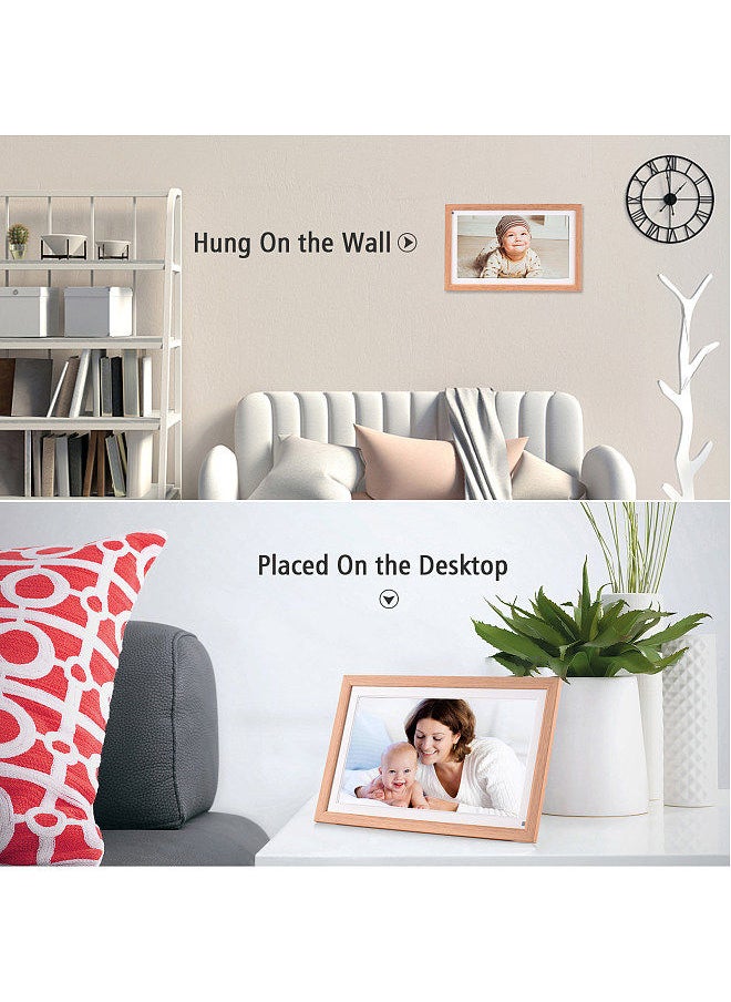 Generic - 15.6 Inch Large WiFi Digital Photo Frame Cloud Digital Picture Frame Wall Mountable 1920*1080 IPS Screen Touch Control 16GB Storage Capacity Auto Rotation APP Photos Sharing with Backside Stand - Image 1