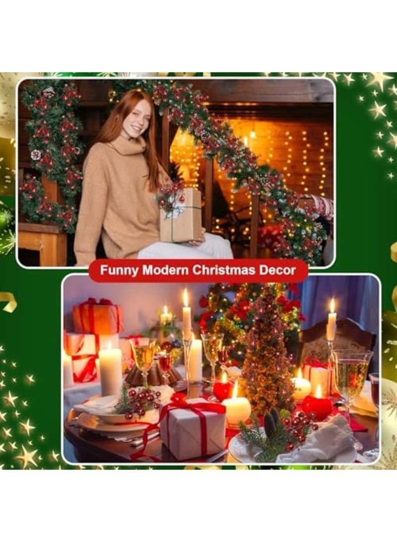 SYOSI 15 Pcs Red Artificial Berry Stems, Red Berry Picks Ornaments for Christmas Tree Wreath DIY Craft Decorations Holiday Home Decor - Image 4