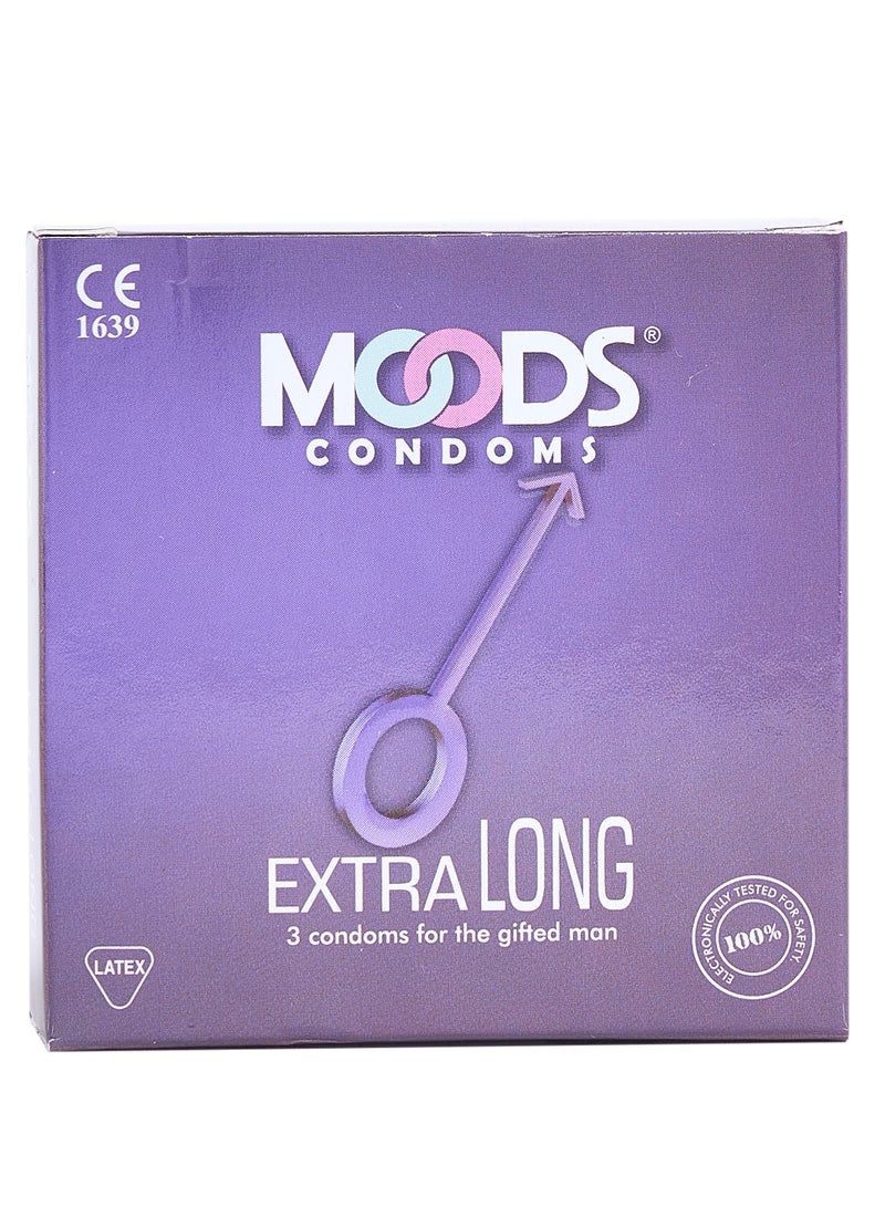 Moods Extra Long Condoms 3's  - Image 1